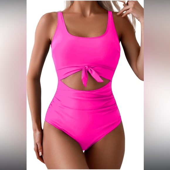 Women's Pink One Piece Swimsuit - Picture 1 of 4